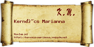 Kernács Marianna névjegykártya